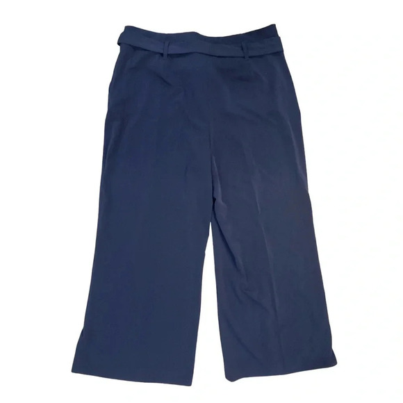 Raffaello Rossi Agatha  Cropped Pleated Pants | Navy | Size EU44 / US Size 12 - Picture 3 of 6